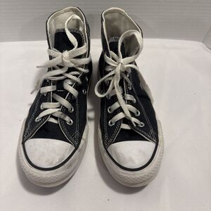 ALL STAR CONVERSE CHUCK TAYLOR BLACK CANVAS CASUAL SHOE, SIZE 2